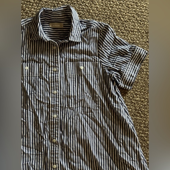 Everlane The Day Tripper Dress Size S Dark Navy White Striped - Picture 8 of 10